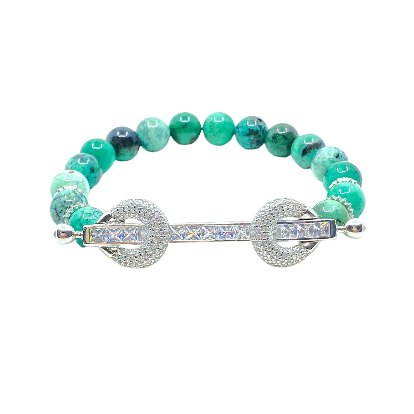 Beaded Large Baguette Lock Bracelet