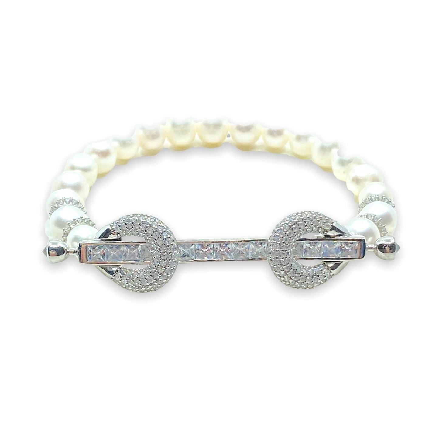 Beaded Large Baguette Lock Bracelet