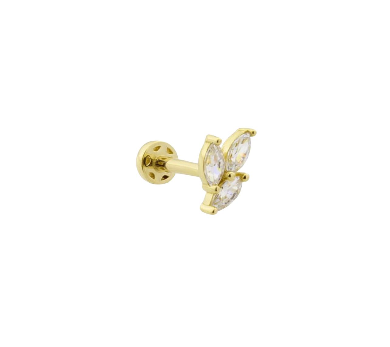 Three Leaves Gold Piercing