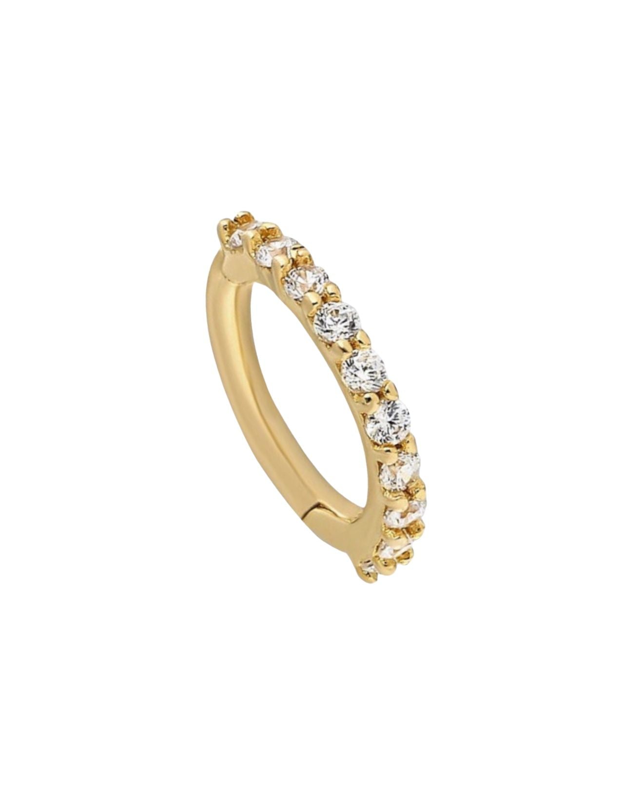 Hoop Gold Zircon Stones Piercing