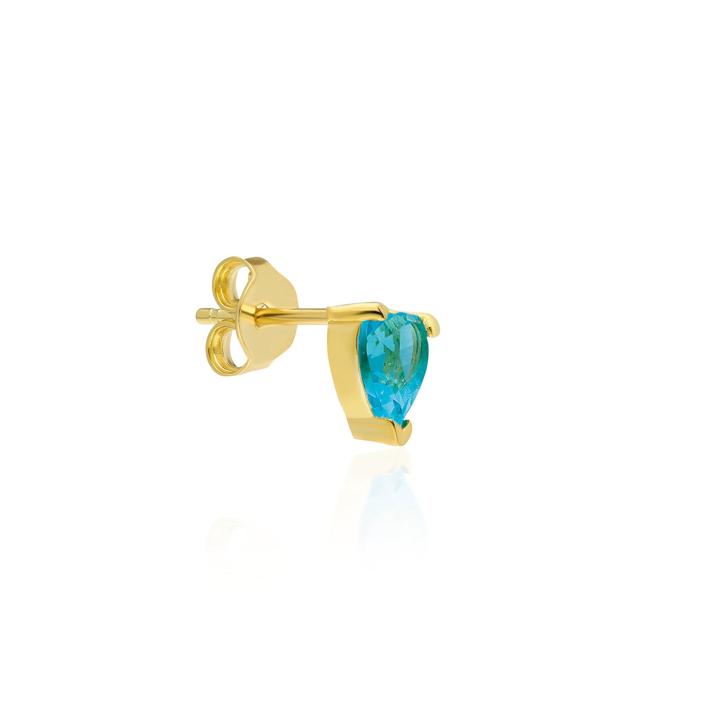 Kelly Aqua Heart Stud Earring