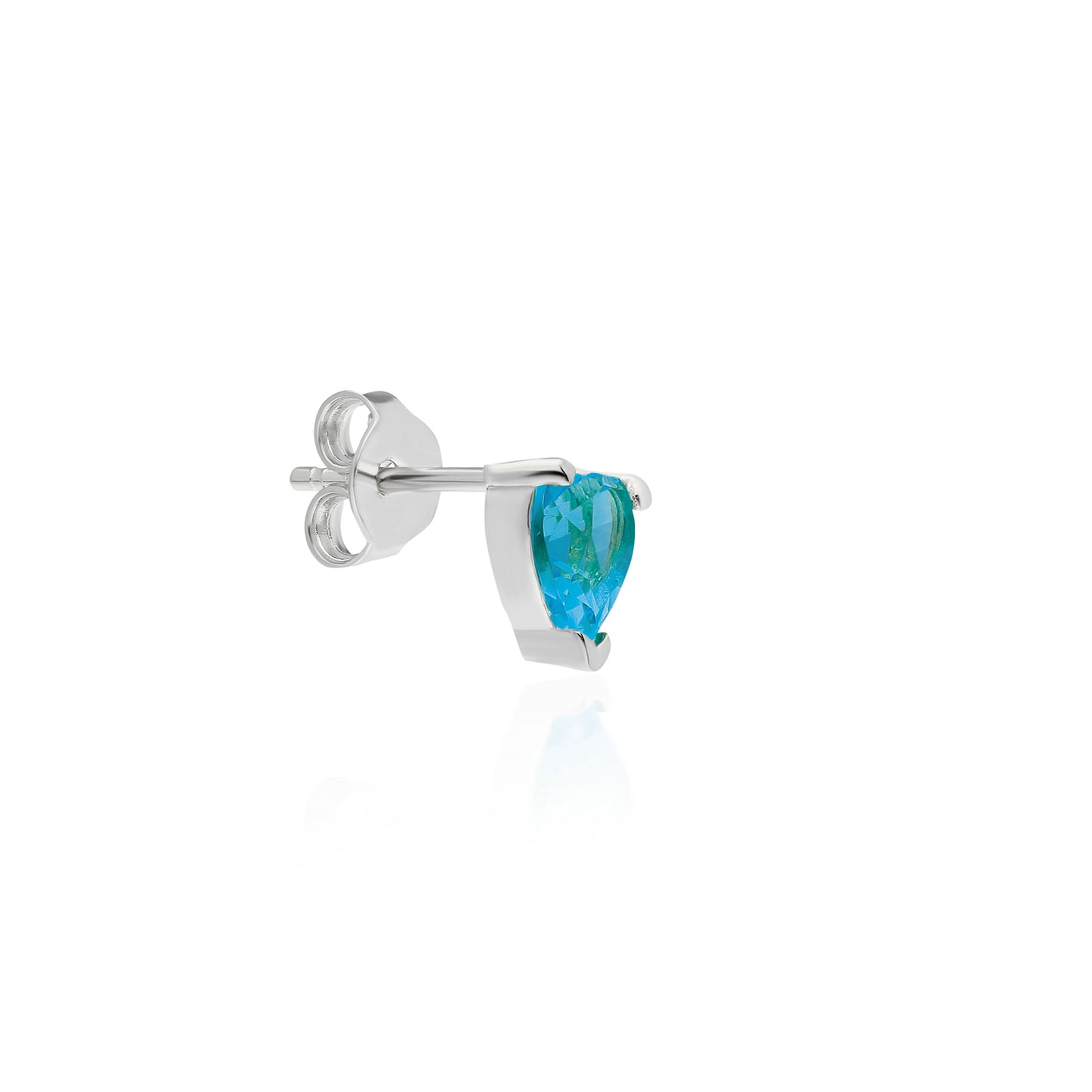 Kelly Aqua Heart Stud Earring