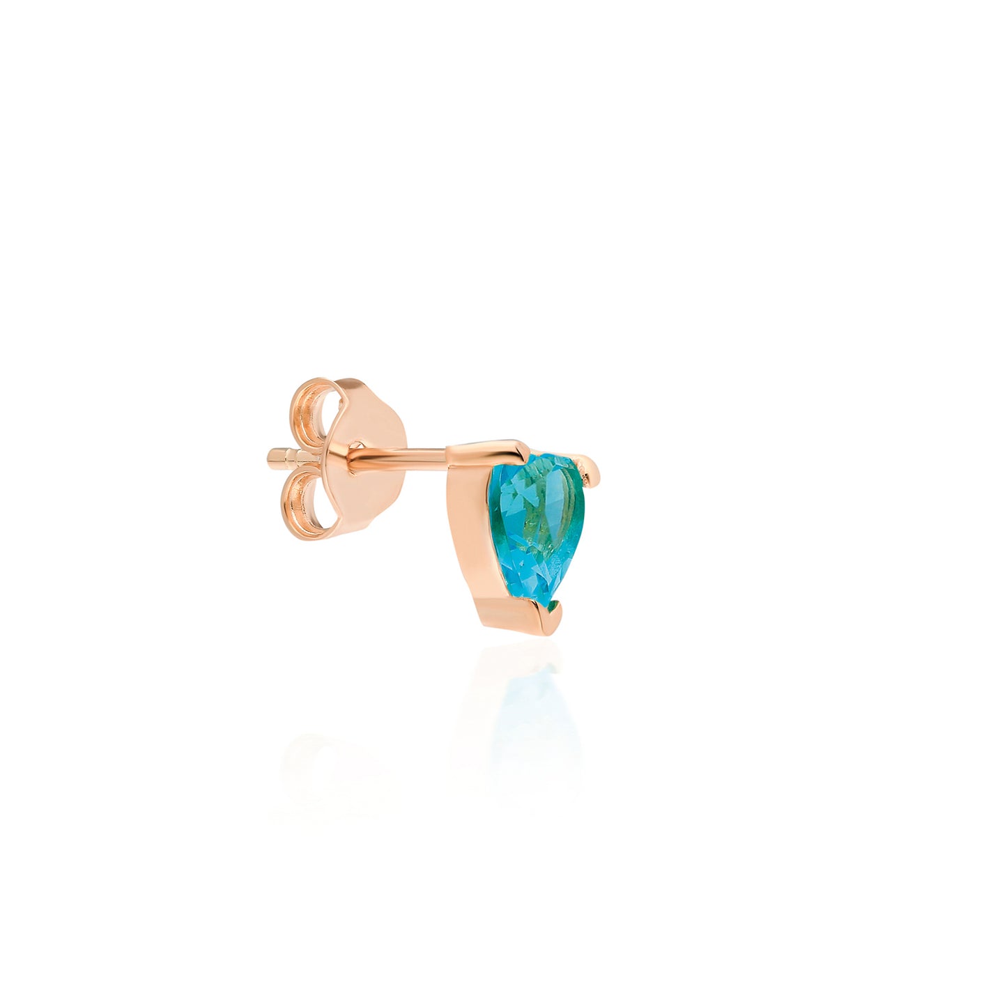 Kelly Aqua Heart Stud Earring