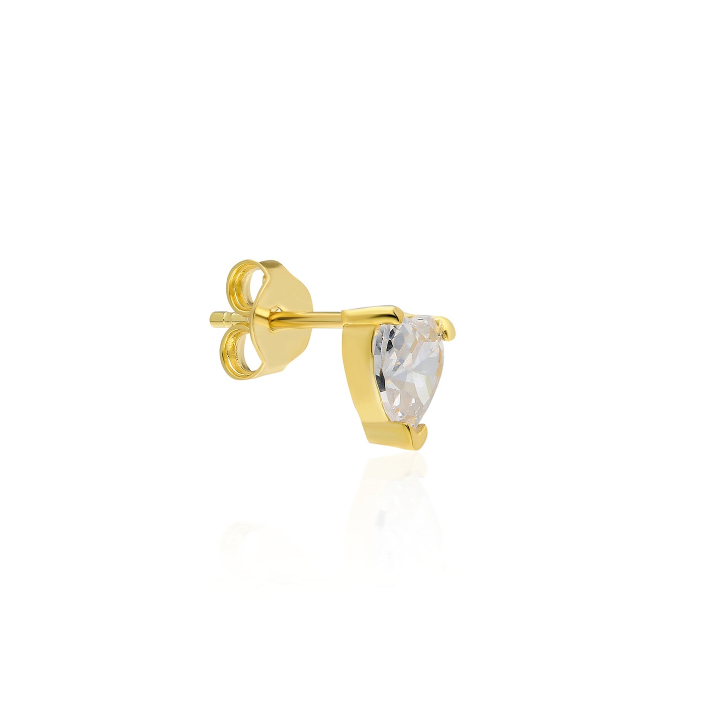 Kelly Clear Heart Stud Earring