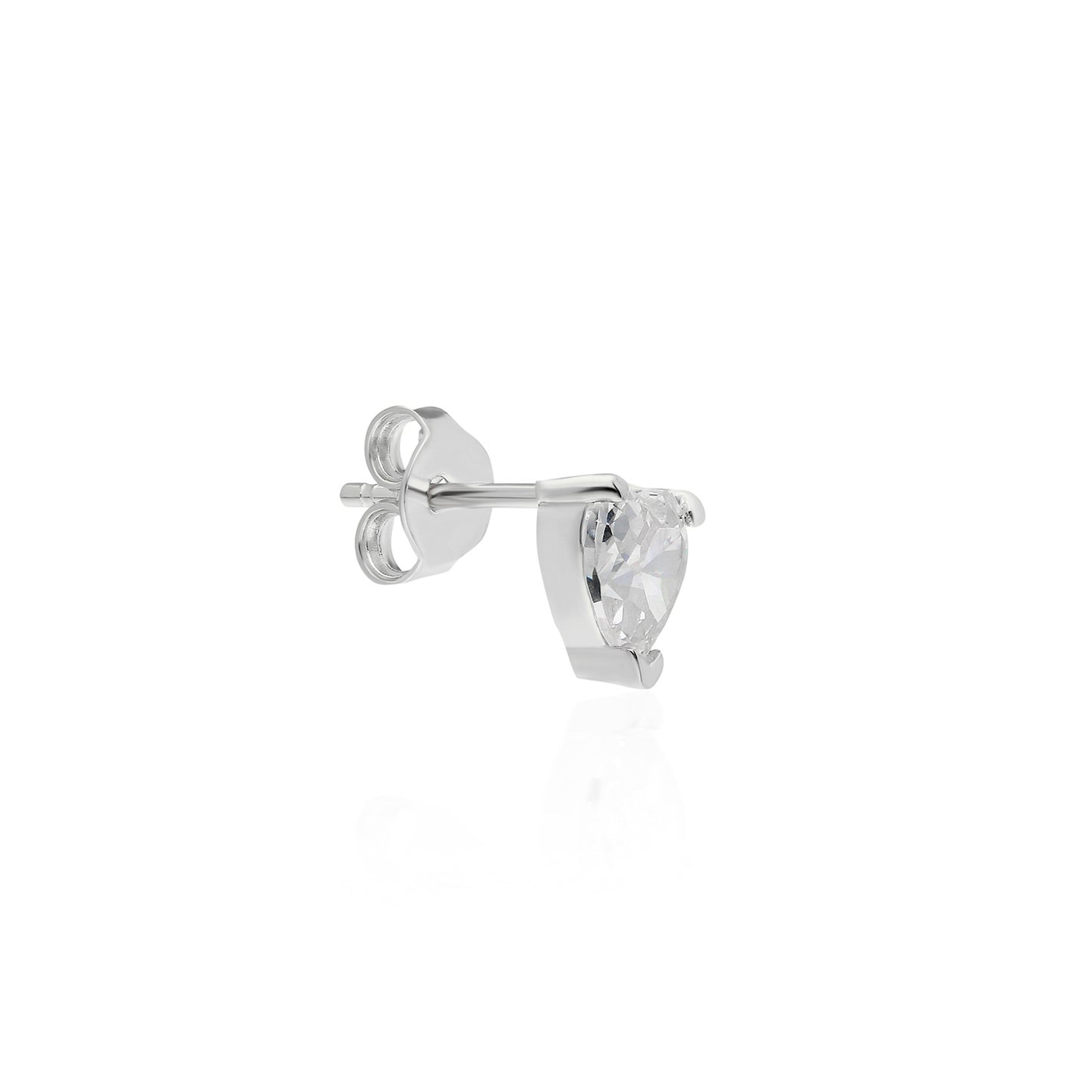 Kelly Clear Heart Stud Earring