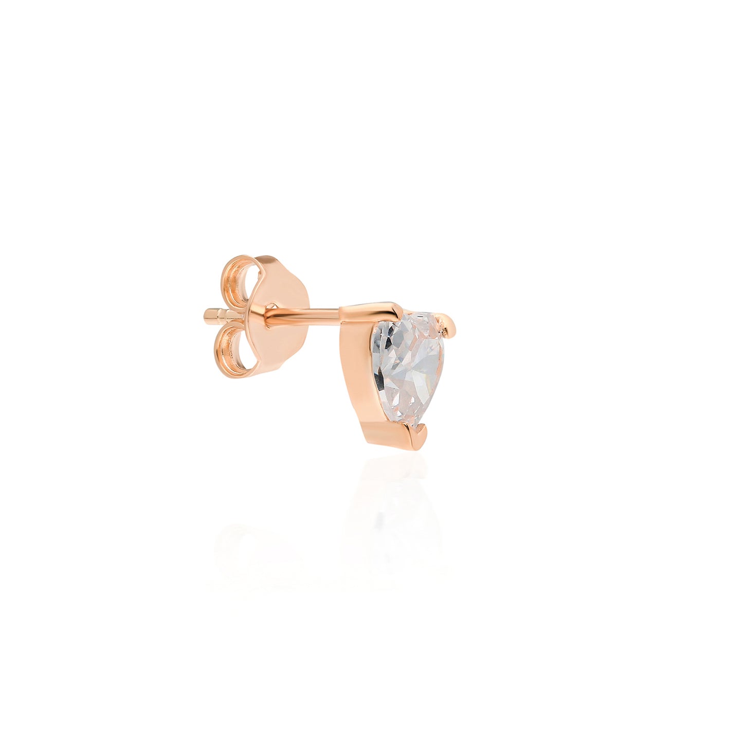 Kelly Clear Heart Stud Earring