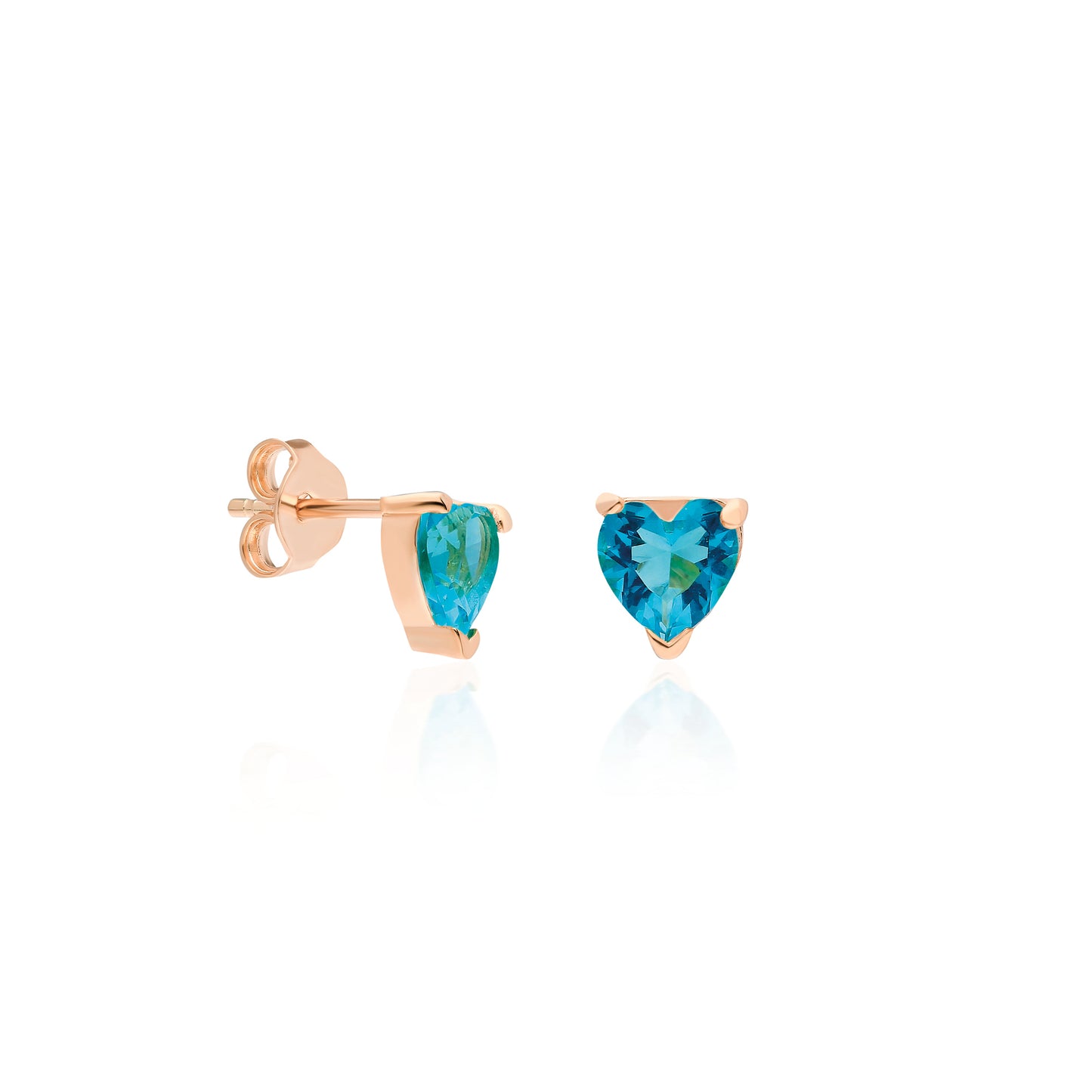 Kelly Aqua Heart Stud Earring