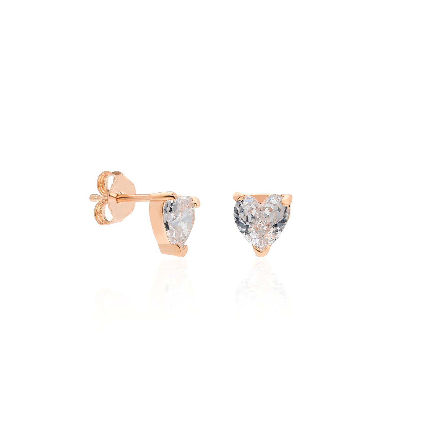 Kelly Clear Heart Stud Earring
