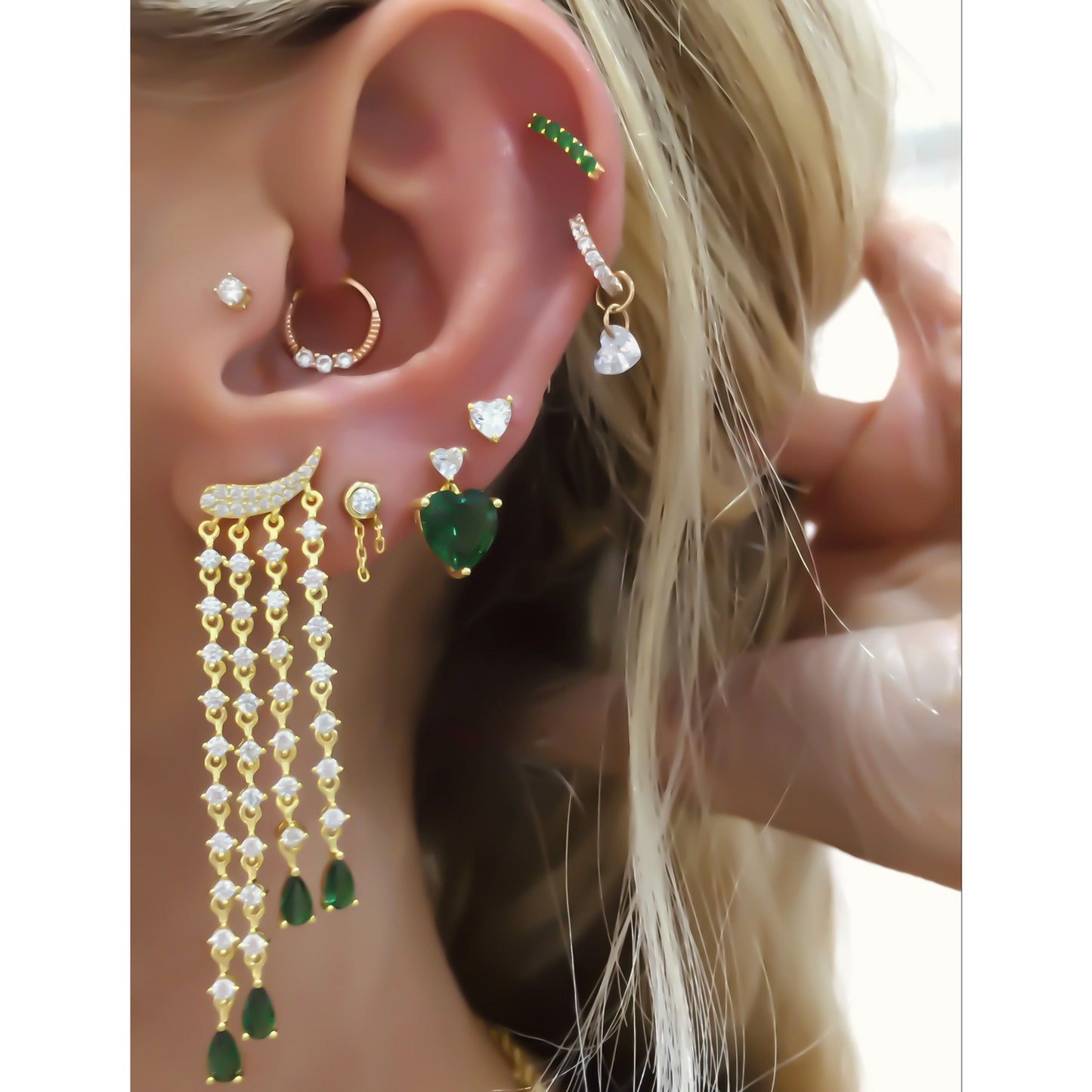 Laura Green Heart Earring