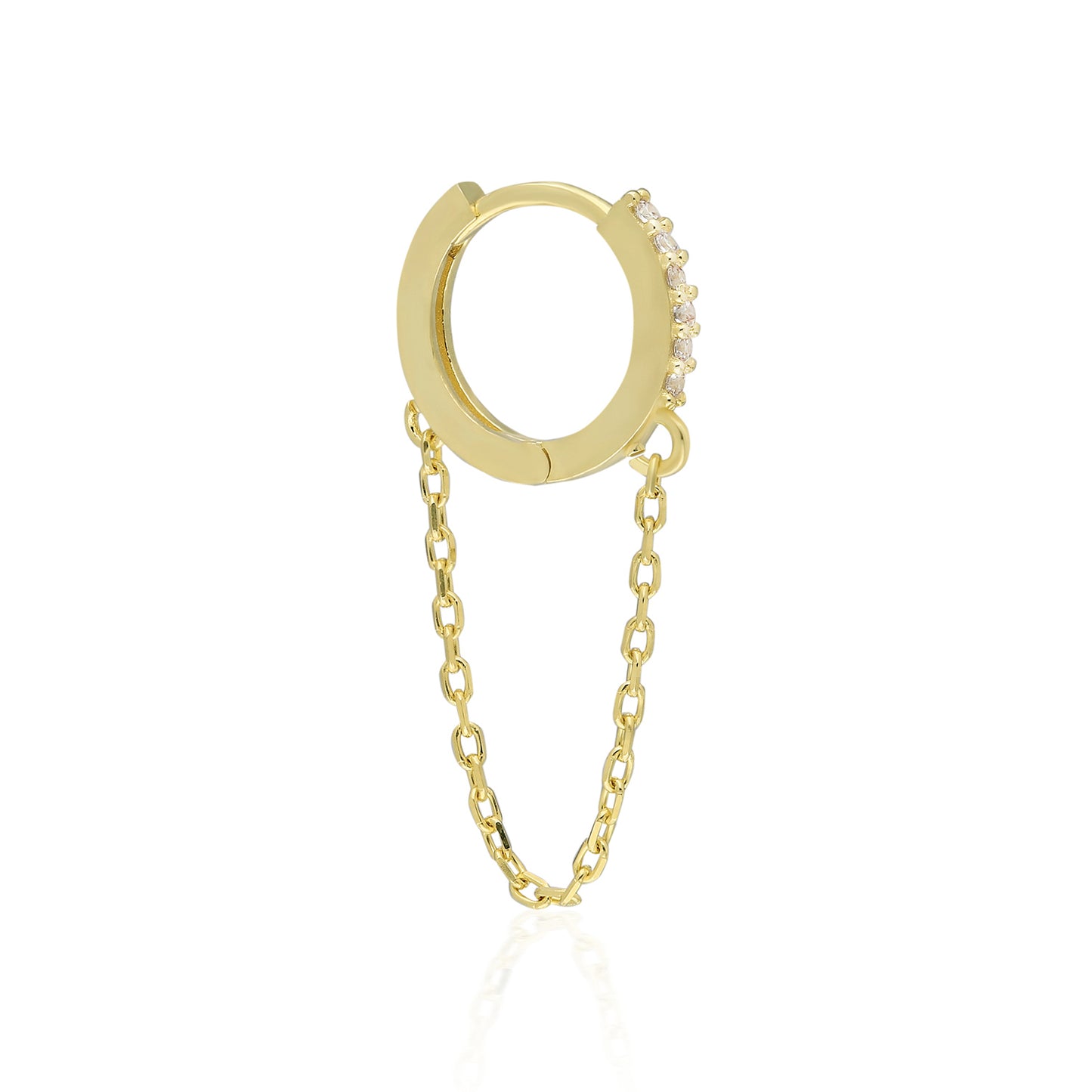 Lena Chain Drop Huggie Earring
