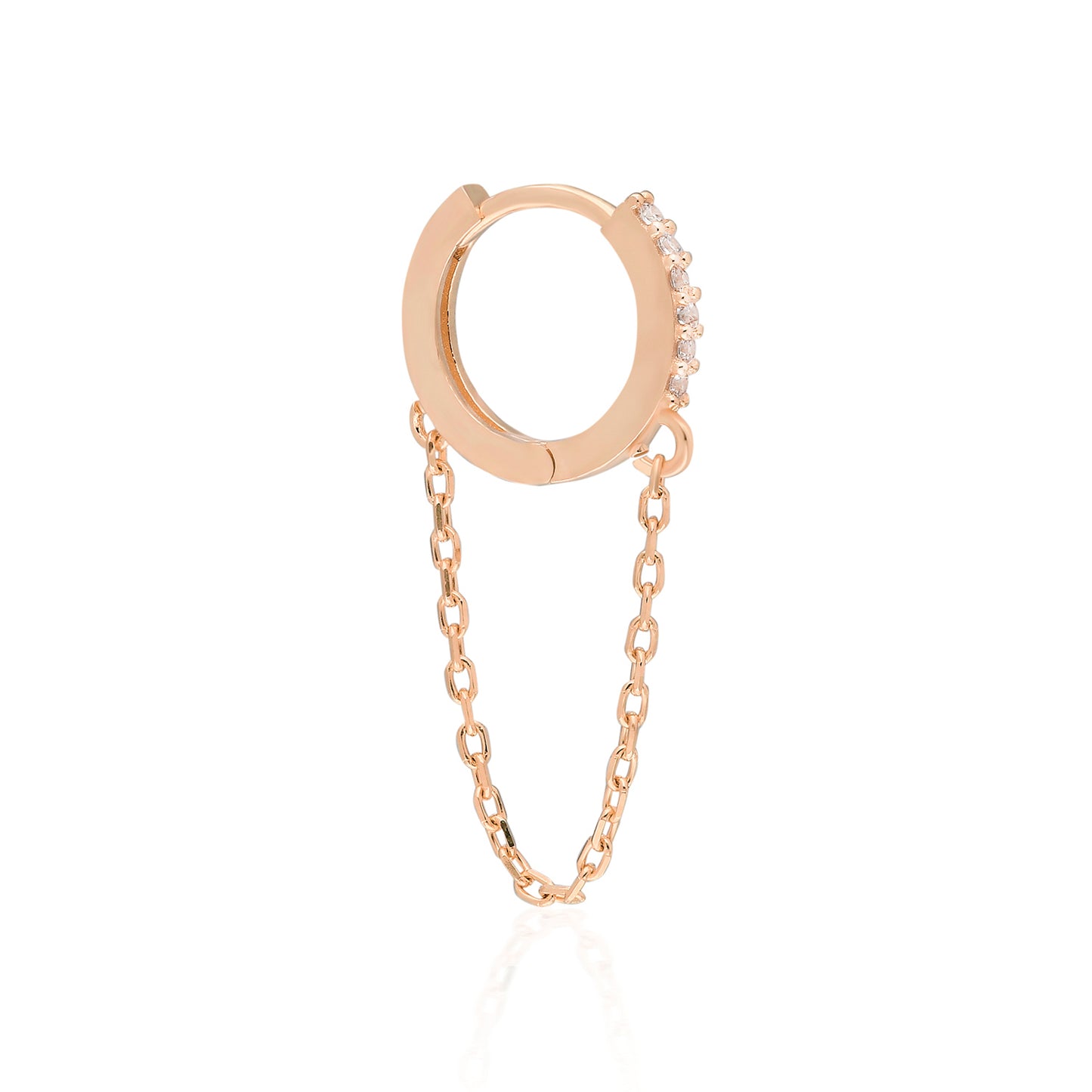 Lena Chain Drop Huggie Earring