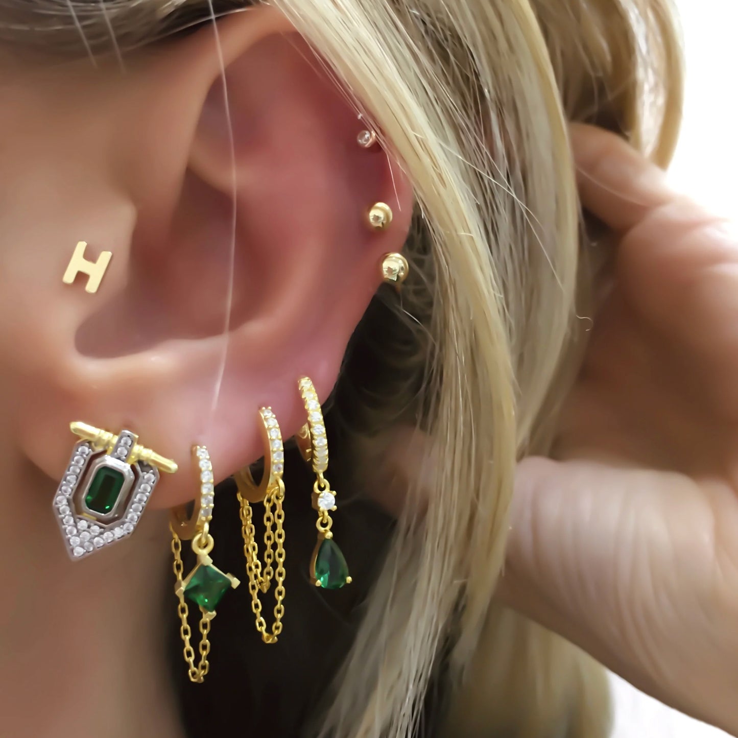 Linda Double Chain Earring