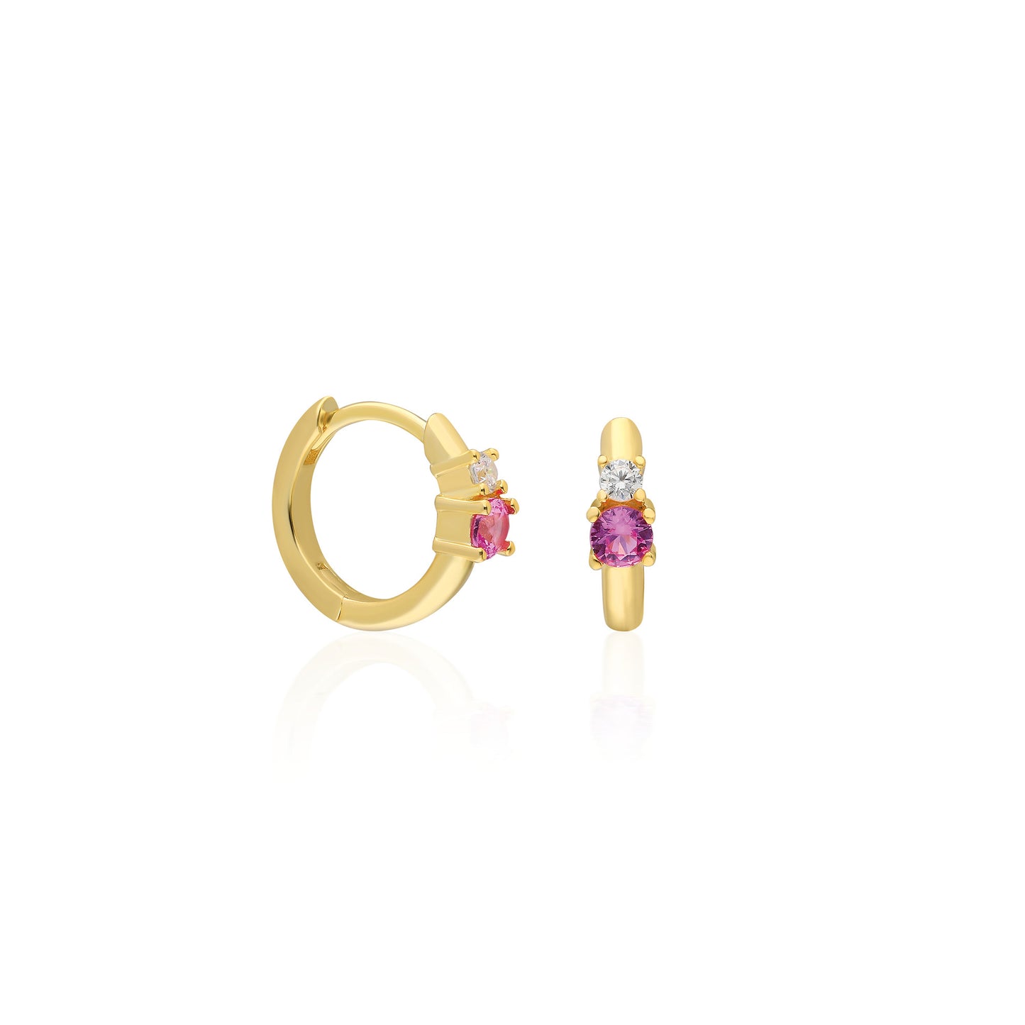 Linda Pink Huggie Earring