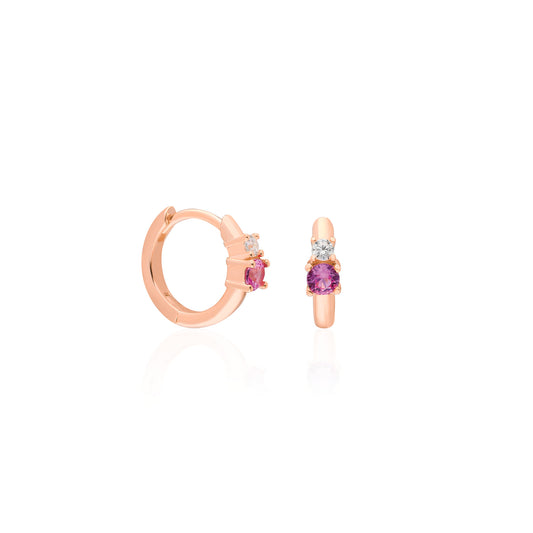 Linda Pink Huggie Earring