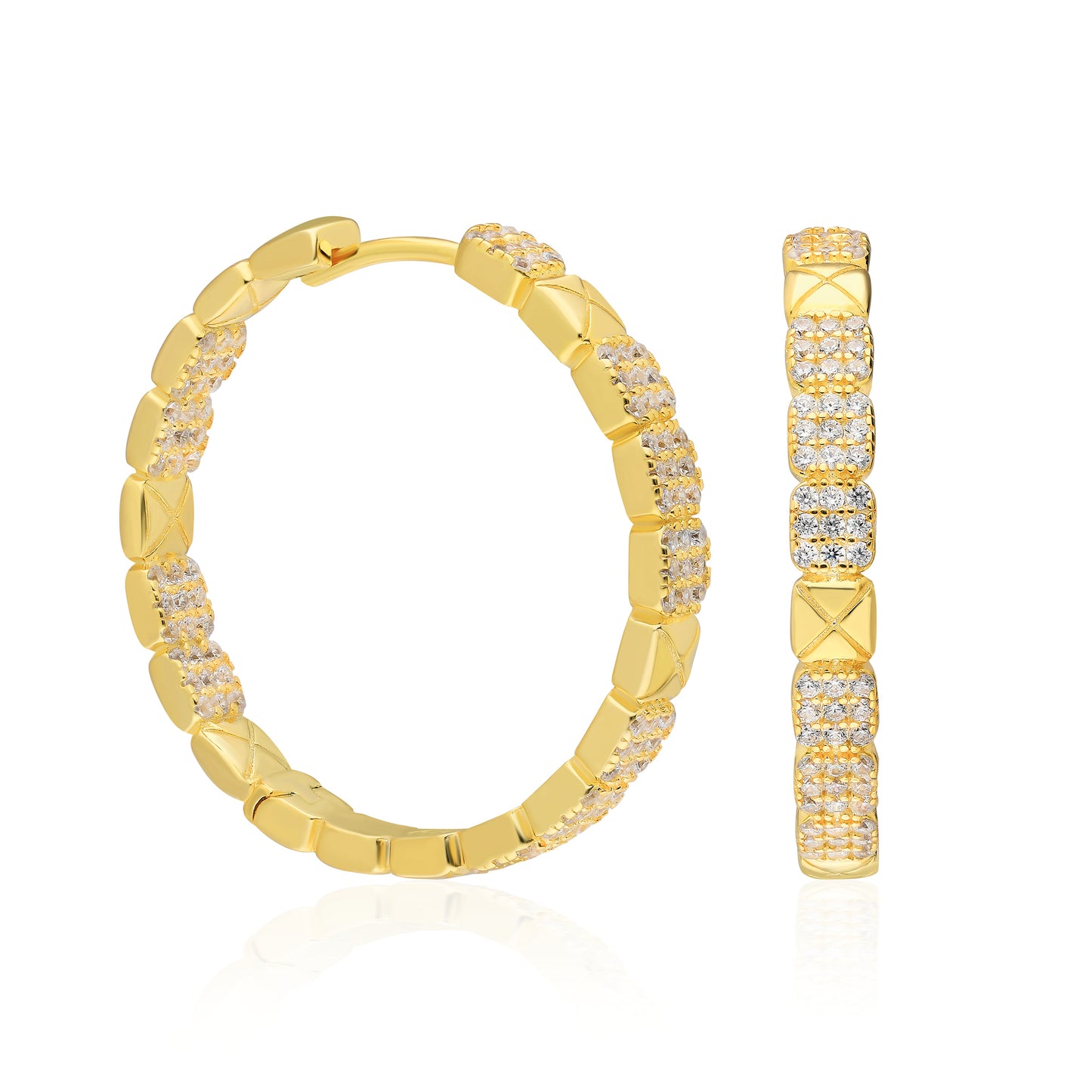 Linda Squares Hoop Earring