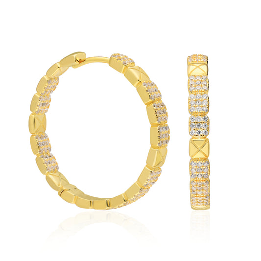 Linda Squares Hoop Earring