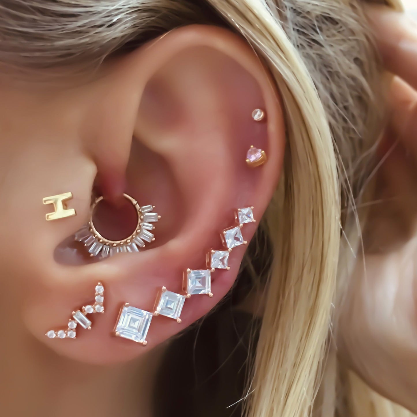 Linda Tiles Ear Jacket Earring