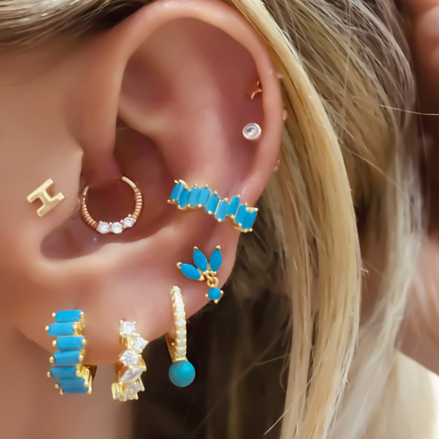 Linda Turquise Point Earring