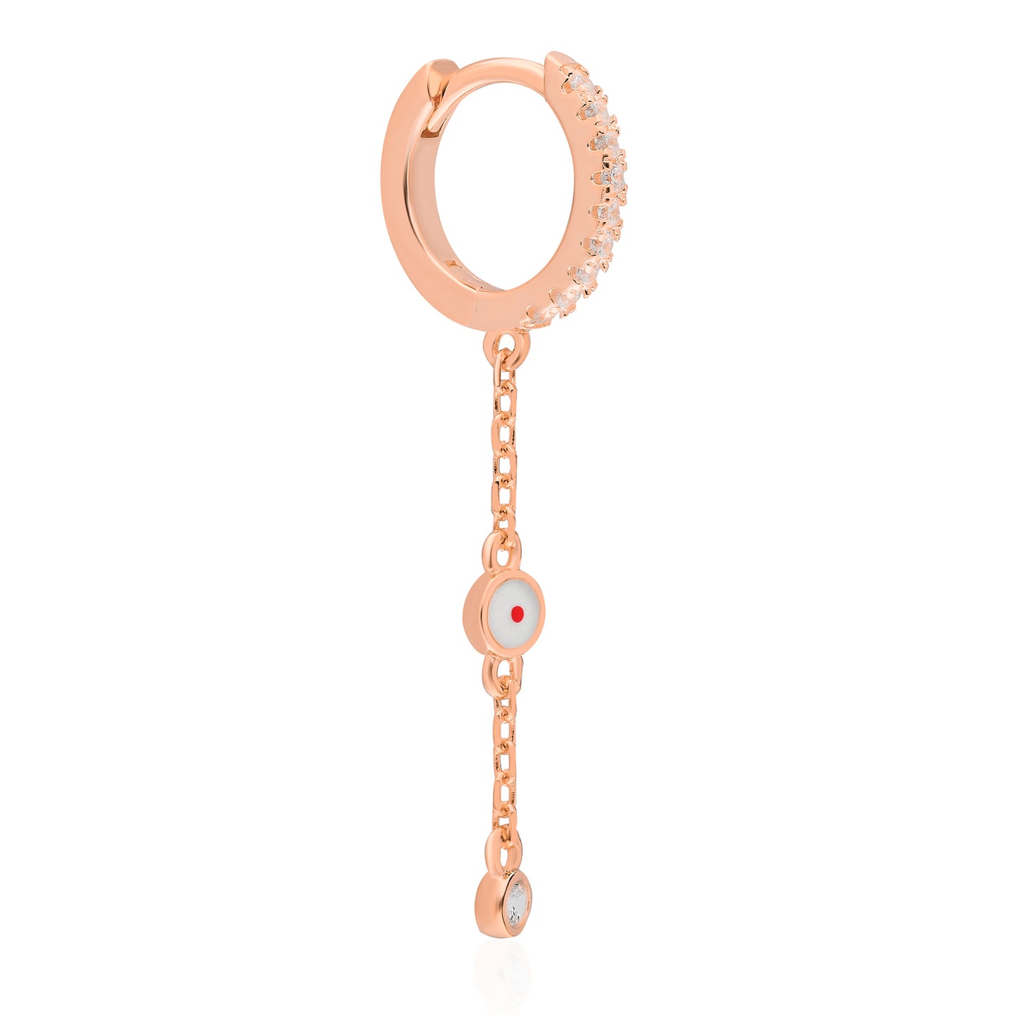 Linda White Enamel Bezel Earring