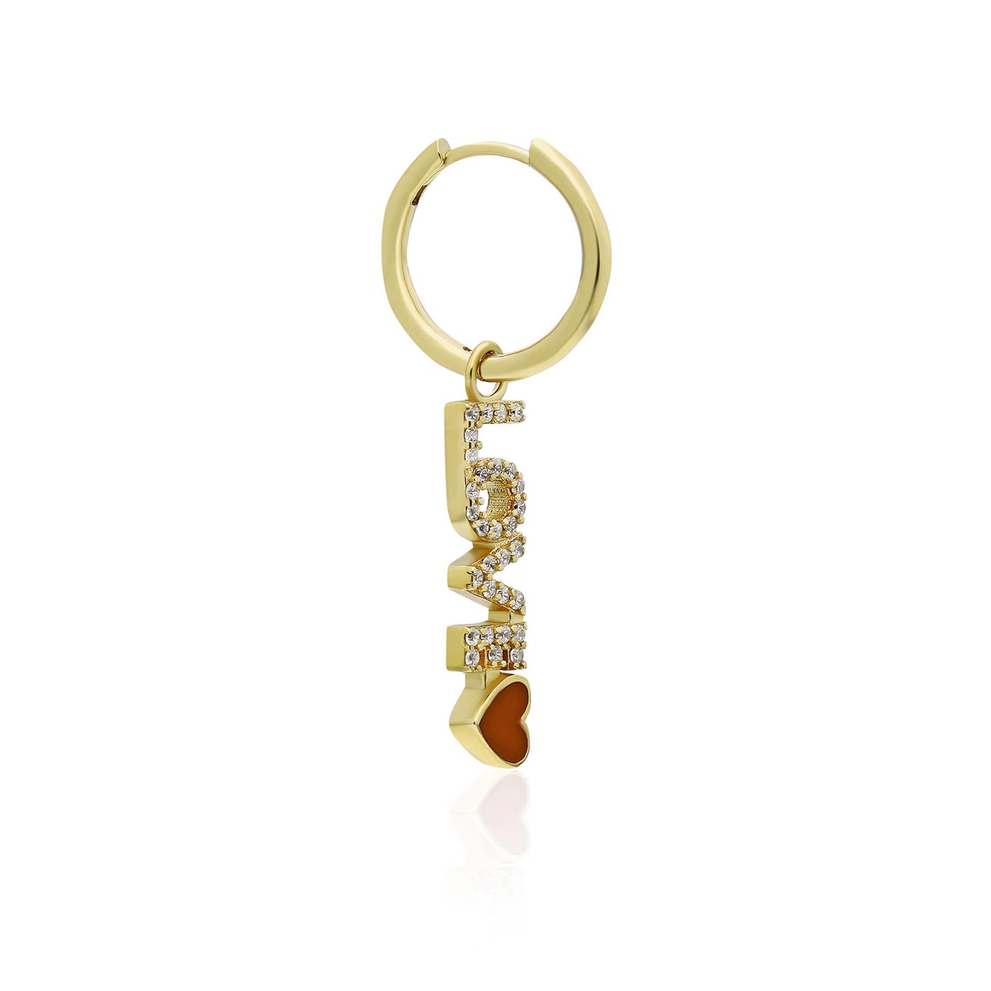 Love Red Heart Earring