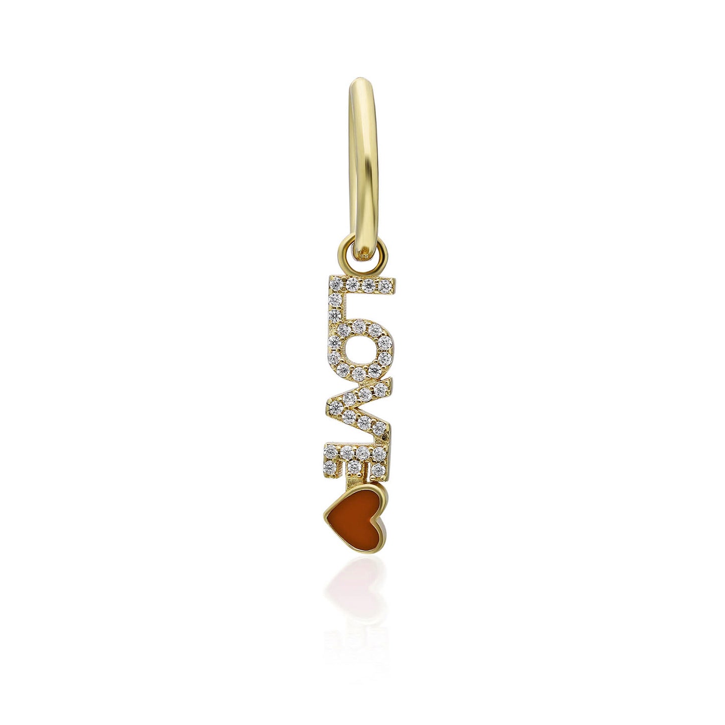 Love Red Heart Earring