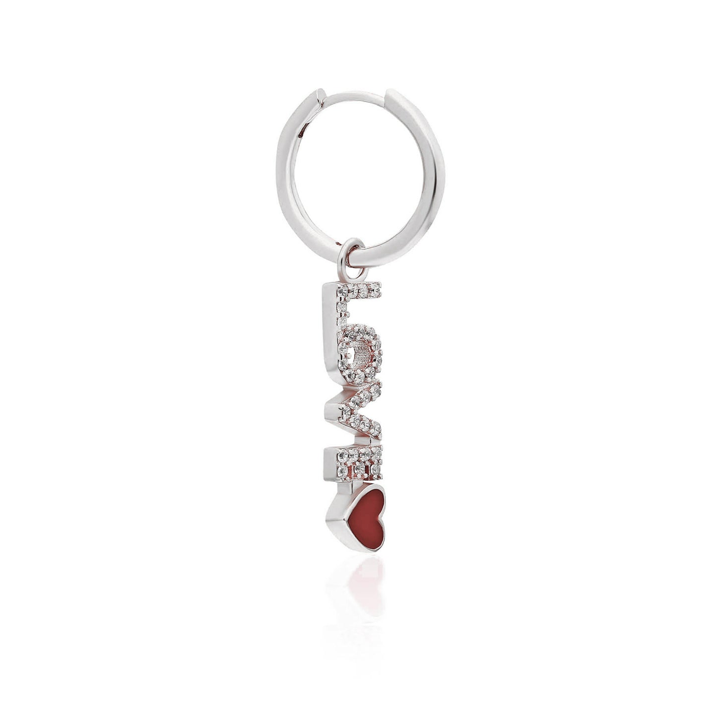 Love Red Heart Earring