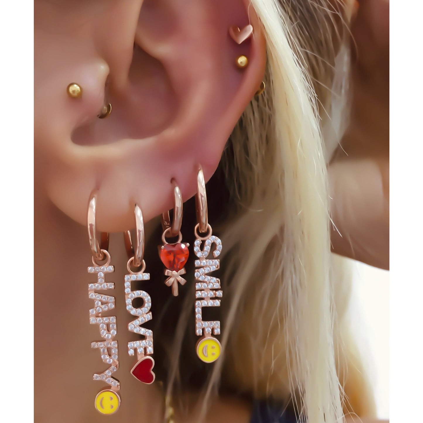 Love Red Heart Earring