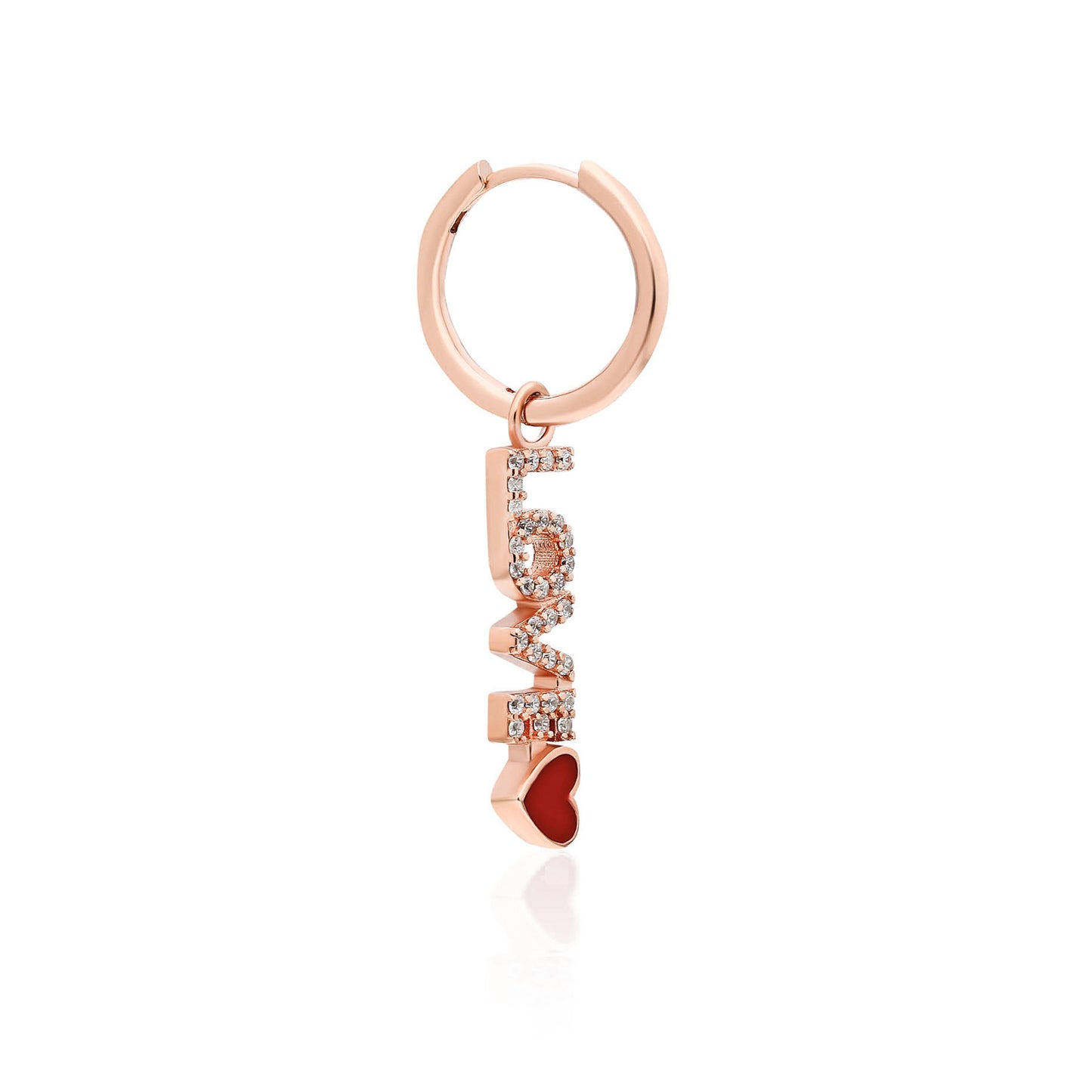 Love Red Heart Earring