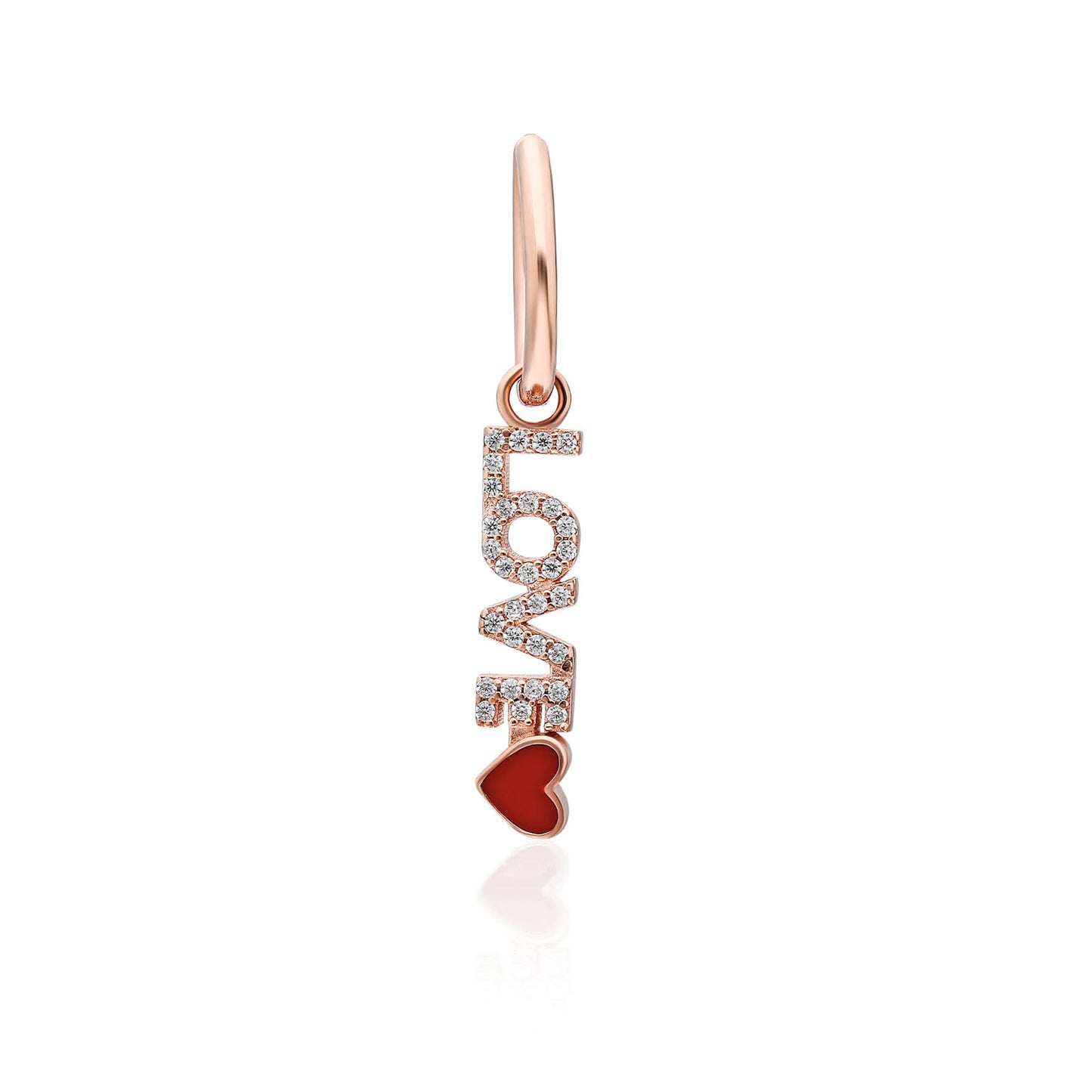 Love Red Heart Earring