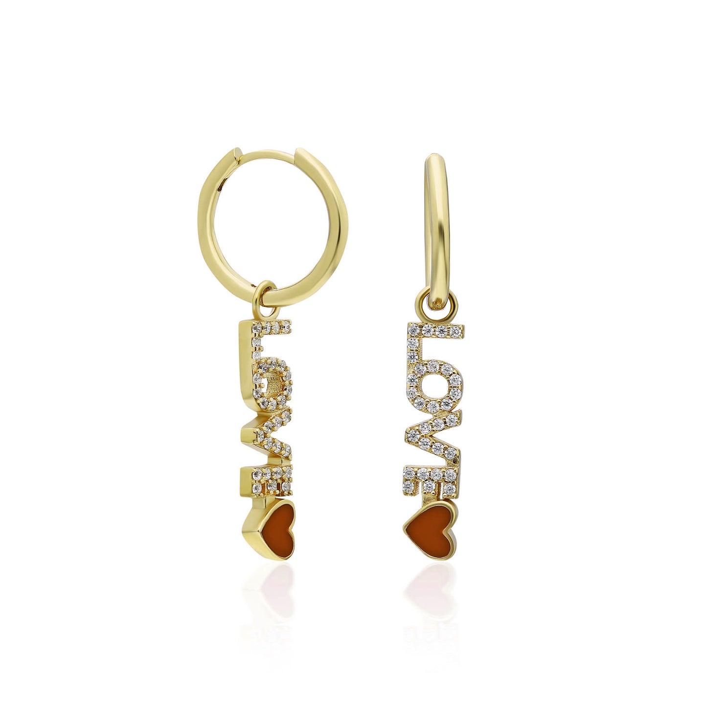 Love Red Heart Earring