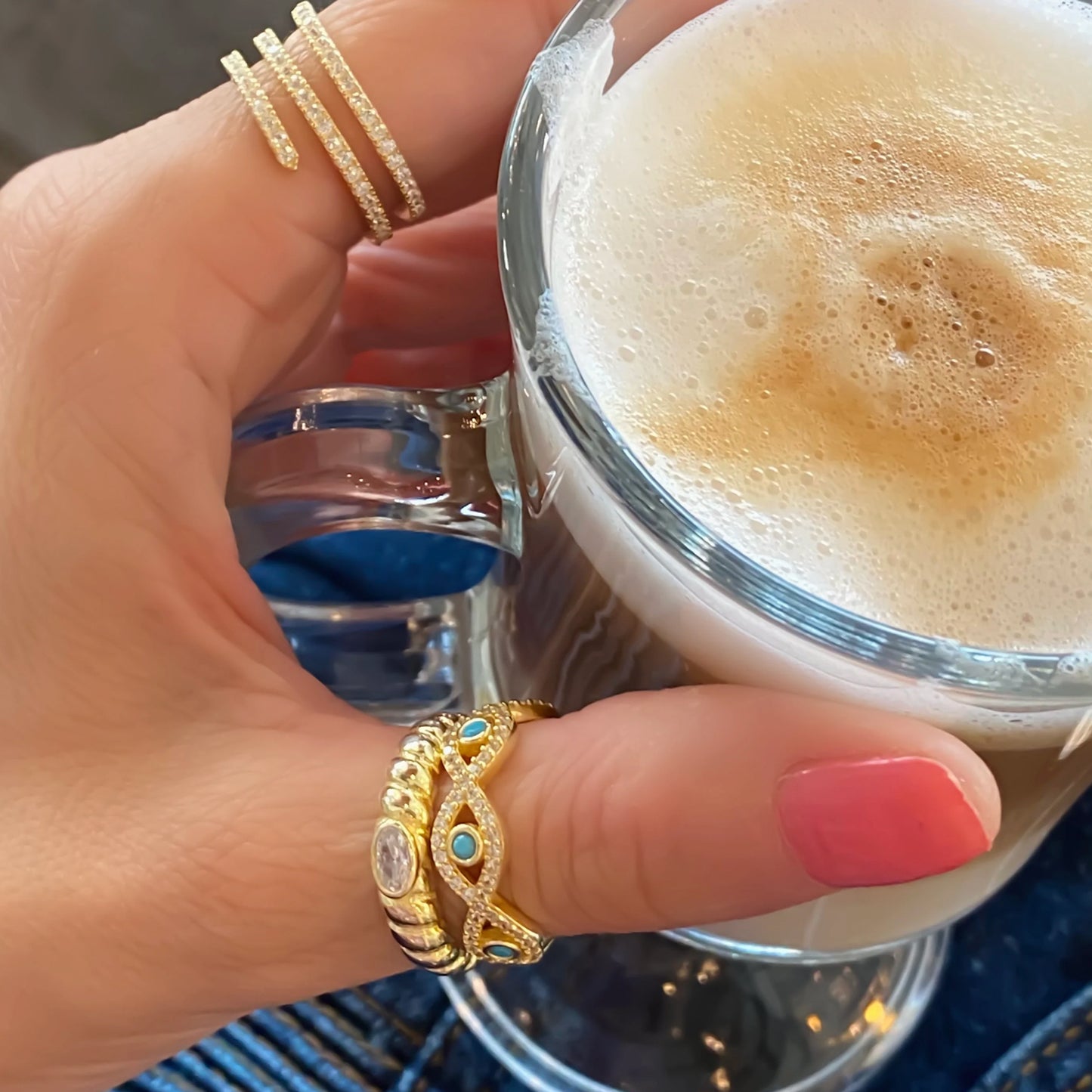 Lulu Twist Clear Stone Ring