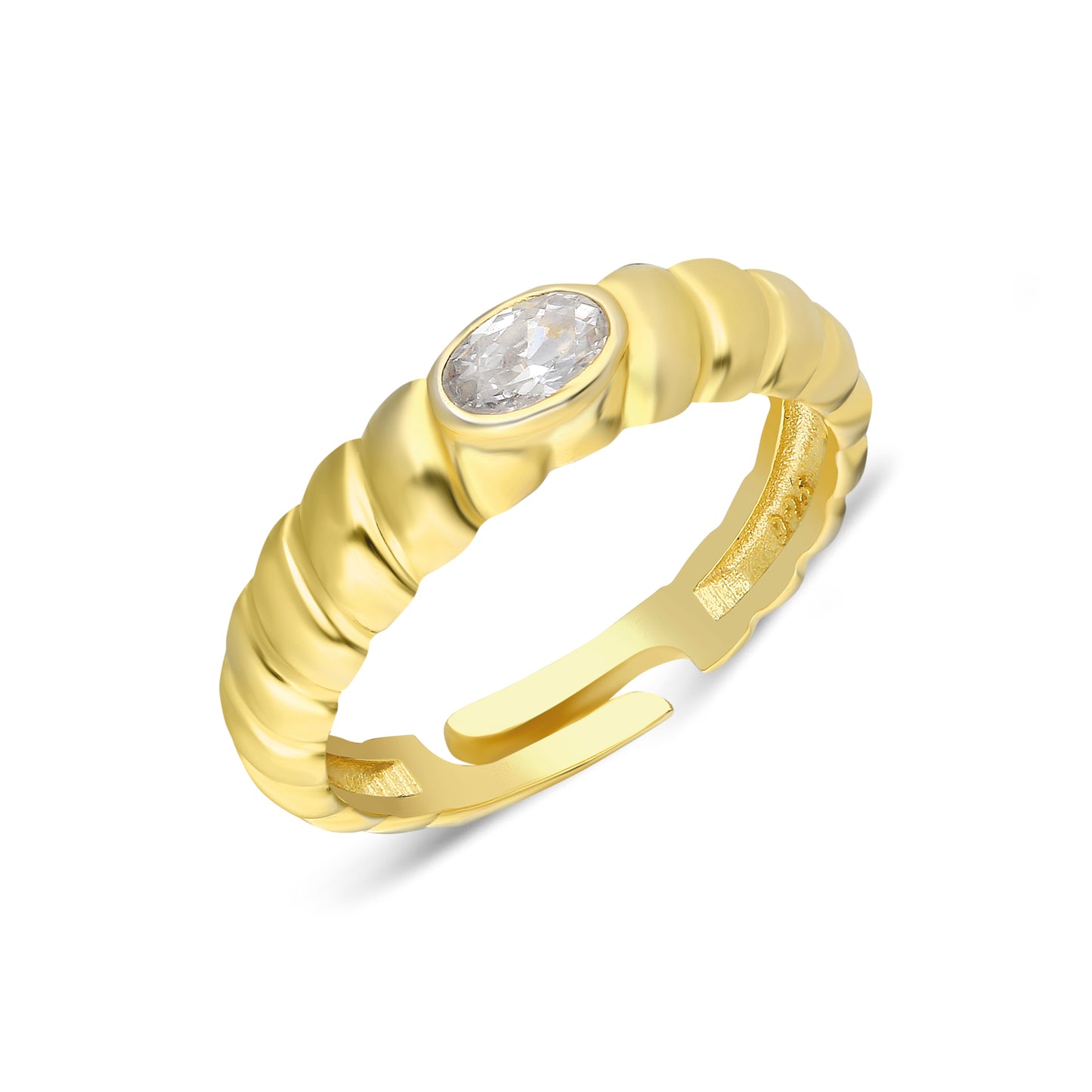 Lulu Twist Clear Stone Ring