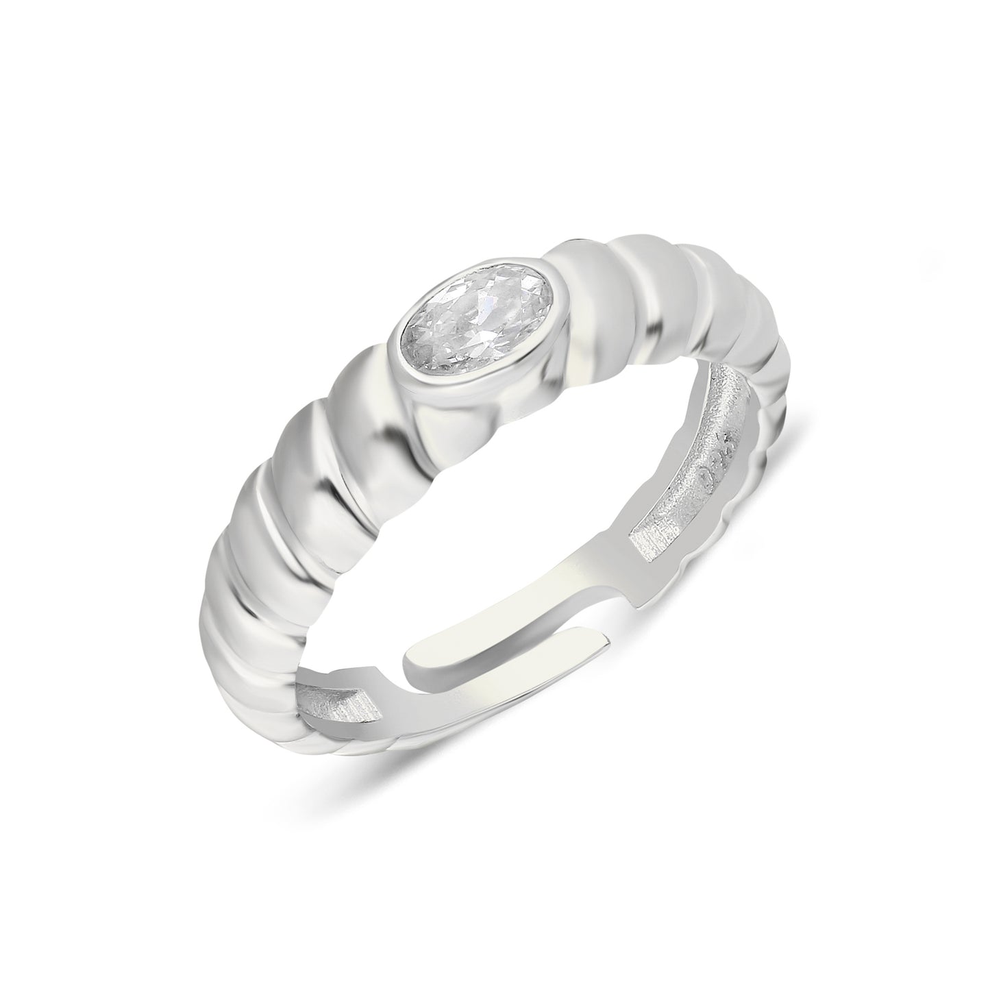 Lulu Twist Clear Stone Ring