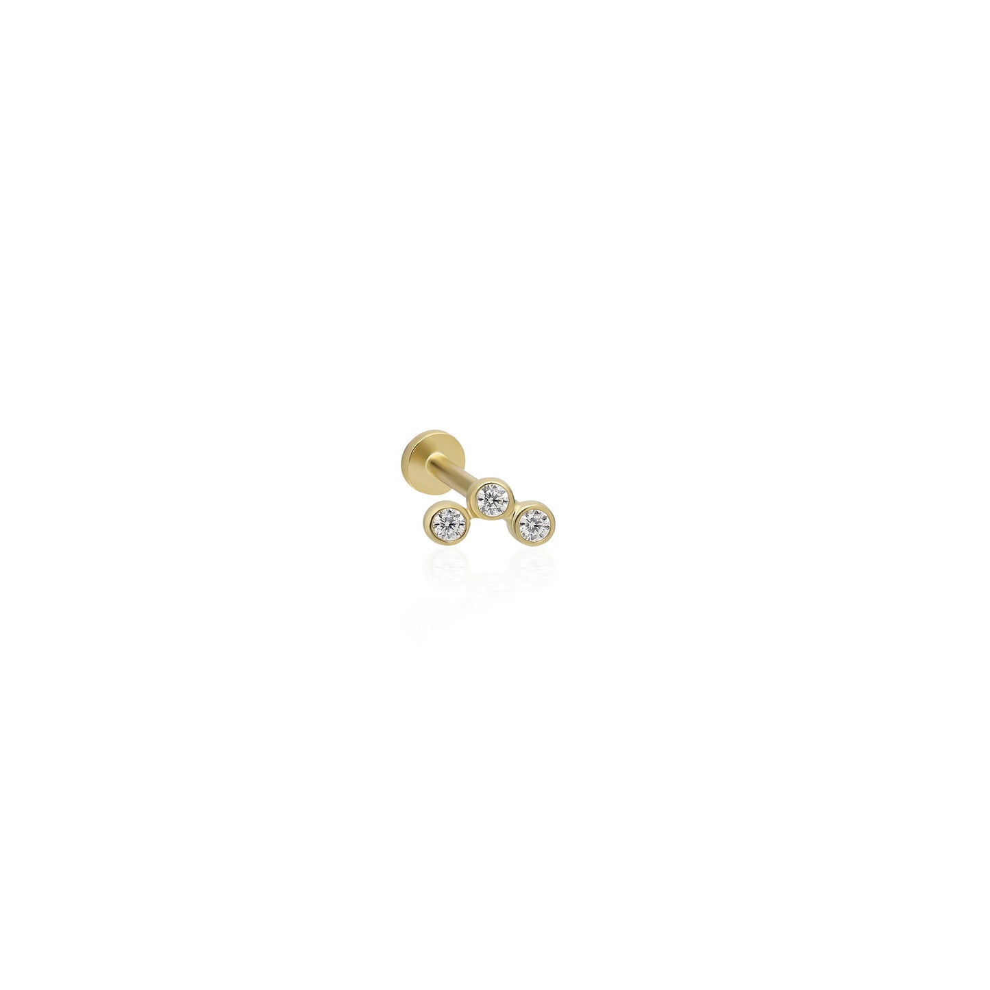 Micro Trio Bezel Gold Piercing