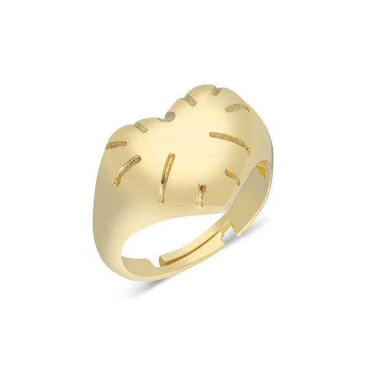 Minimal Camber Heart Ring