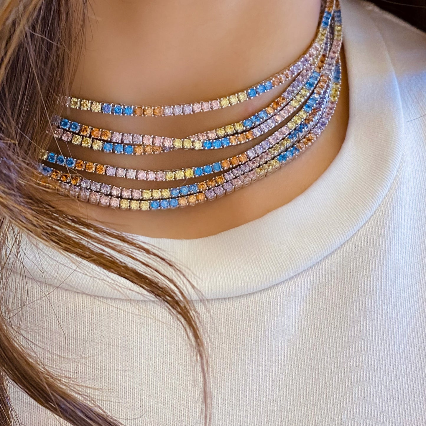 Pastel Multicolor Choker Necklace