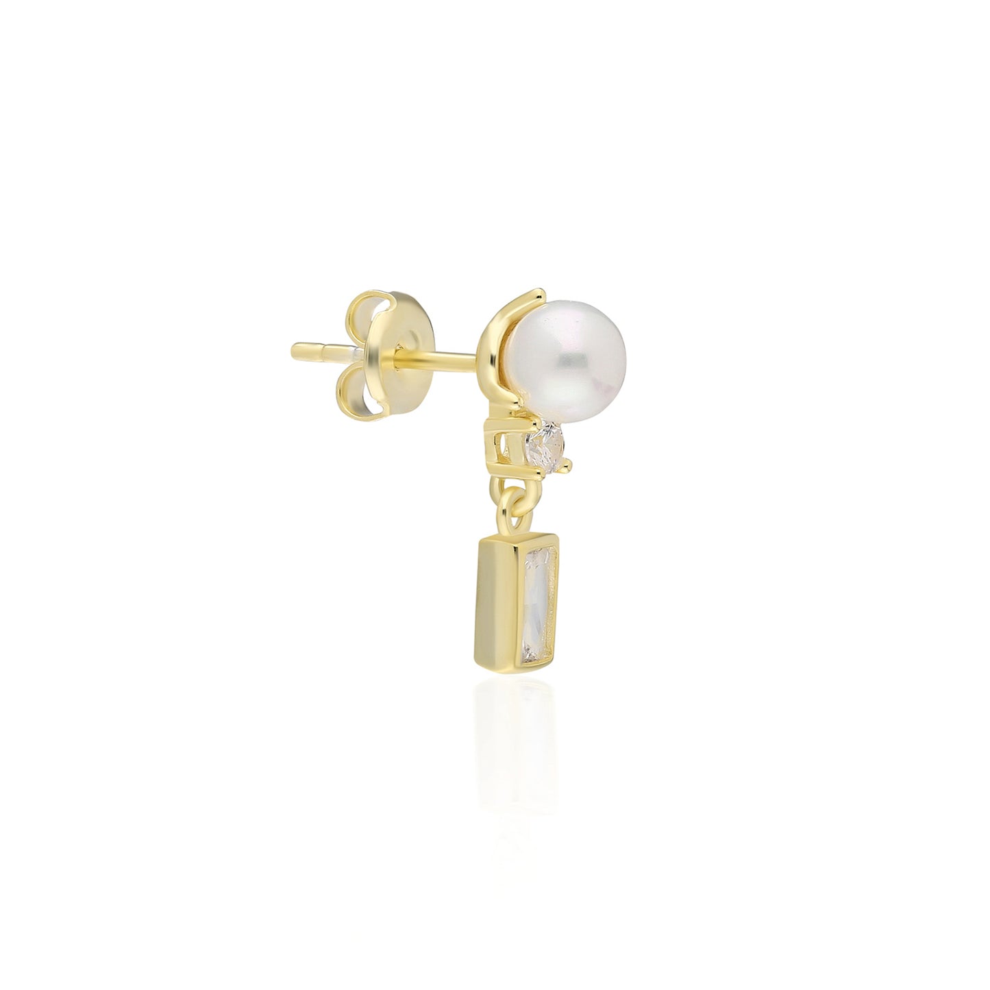 Pearl Baguette Earring
