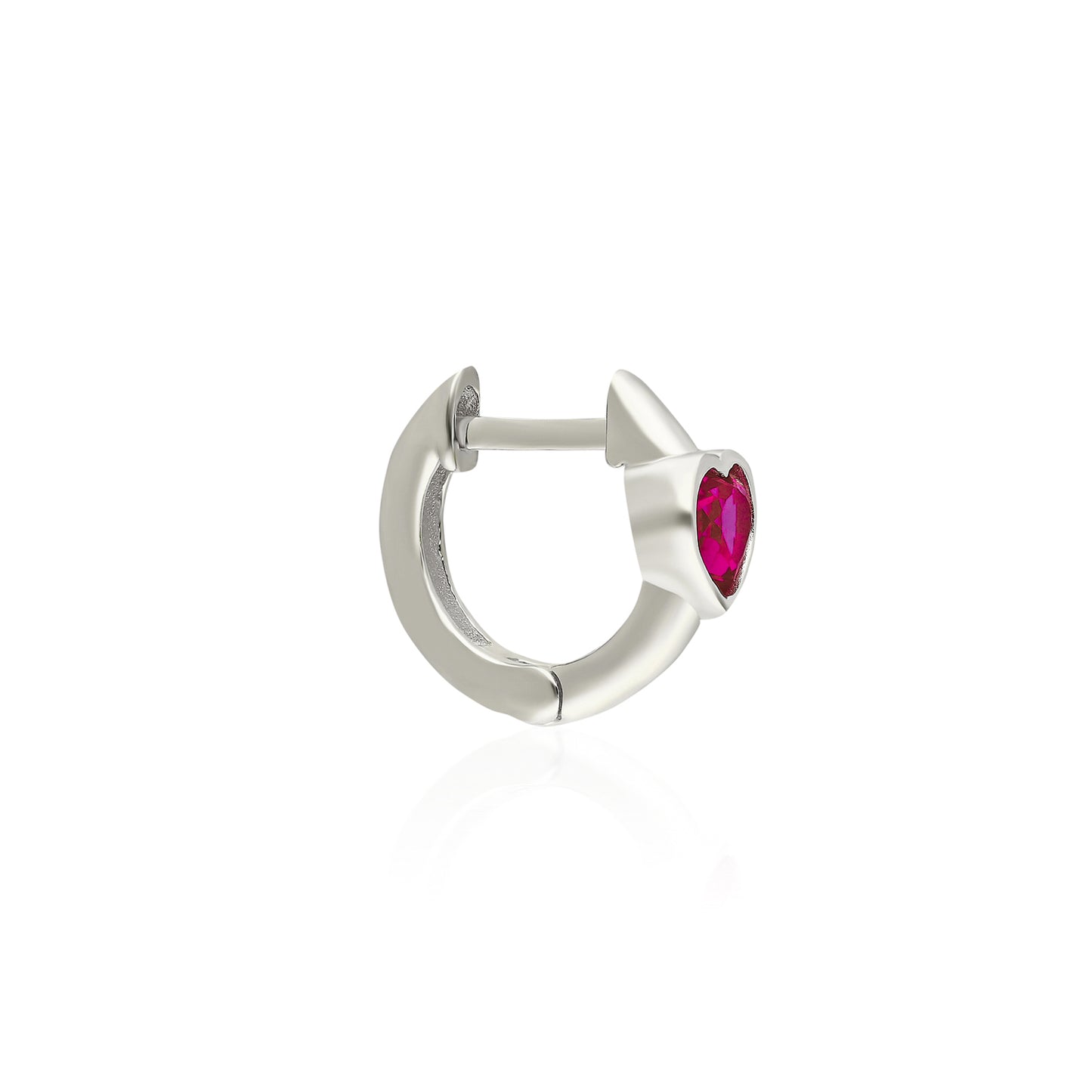 Pink Heart Mini Huggie Earring