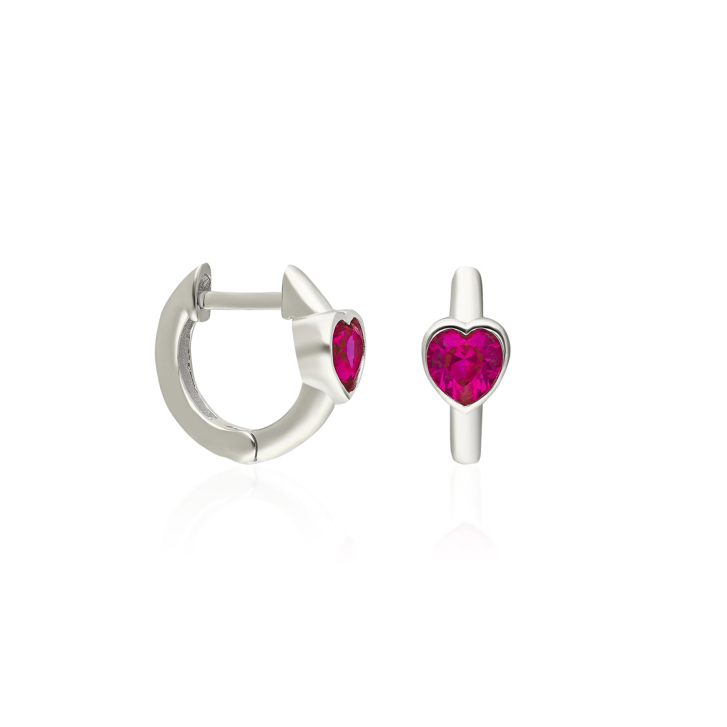 Pink Heart Mini Huggie Earring