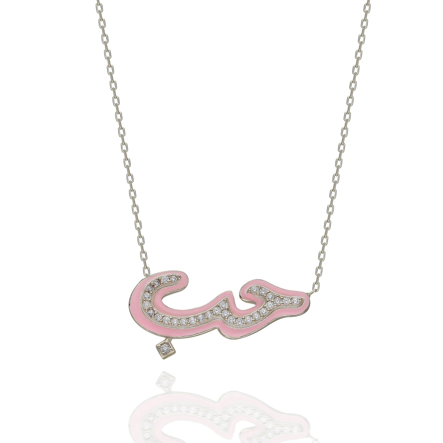 Pink Enameled Houb Necklace