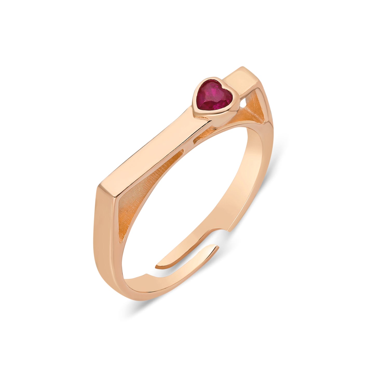 Pink Heart Rectangle Ring