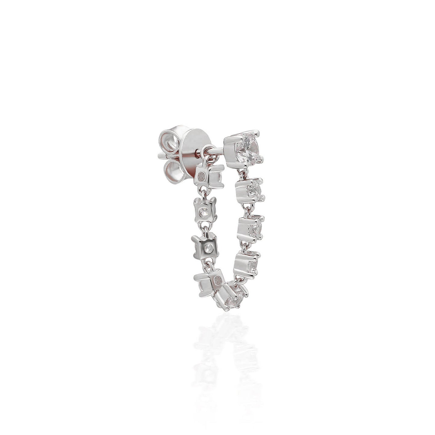 Row Stone Chain Earring