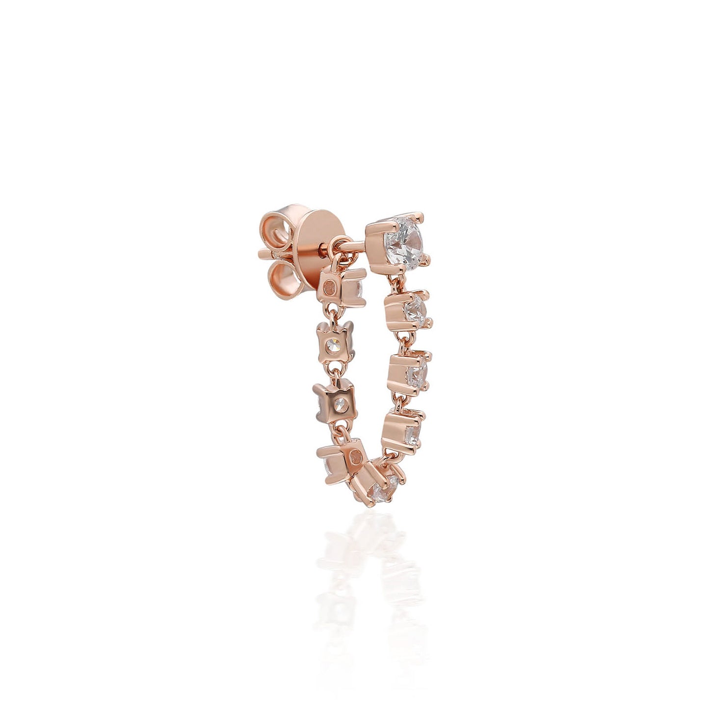 Row Stone Chain Earring