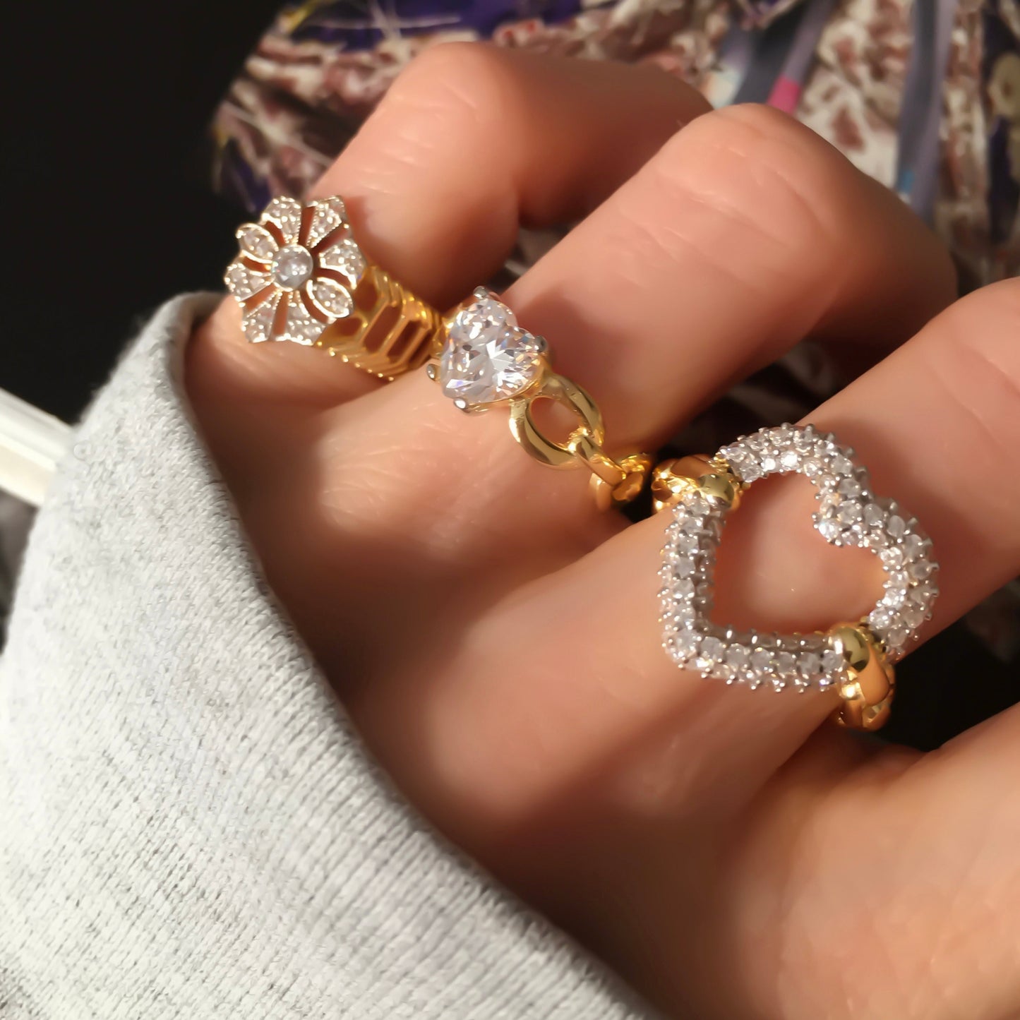 Rush Two Tone Heart Ring
