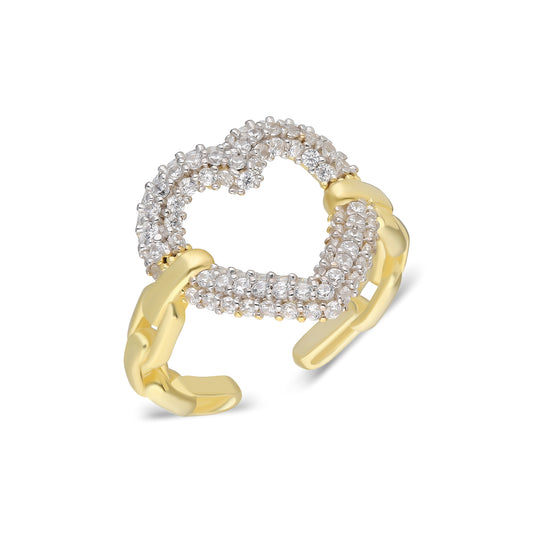 Rush Two Tone Heart Ring
