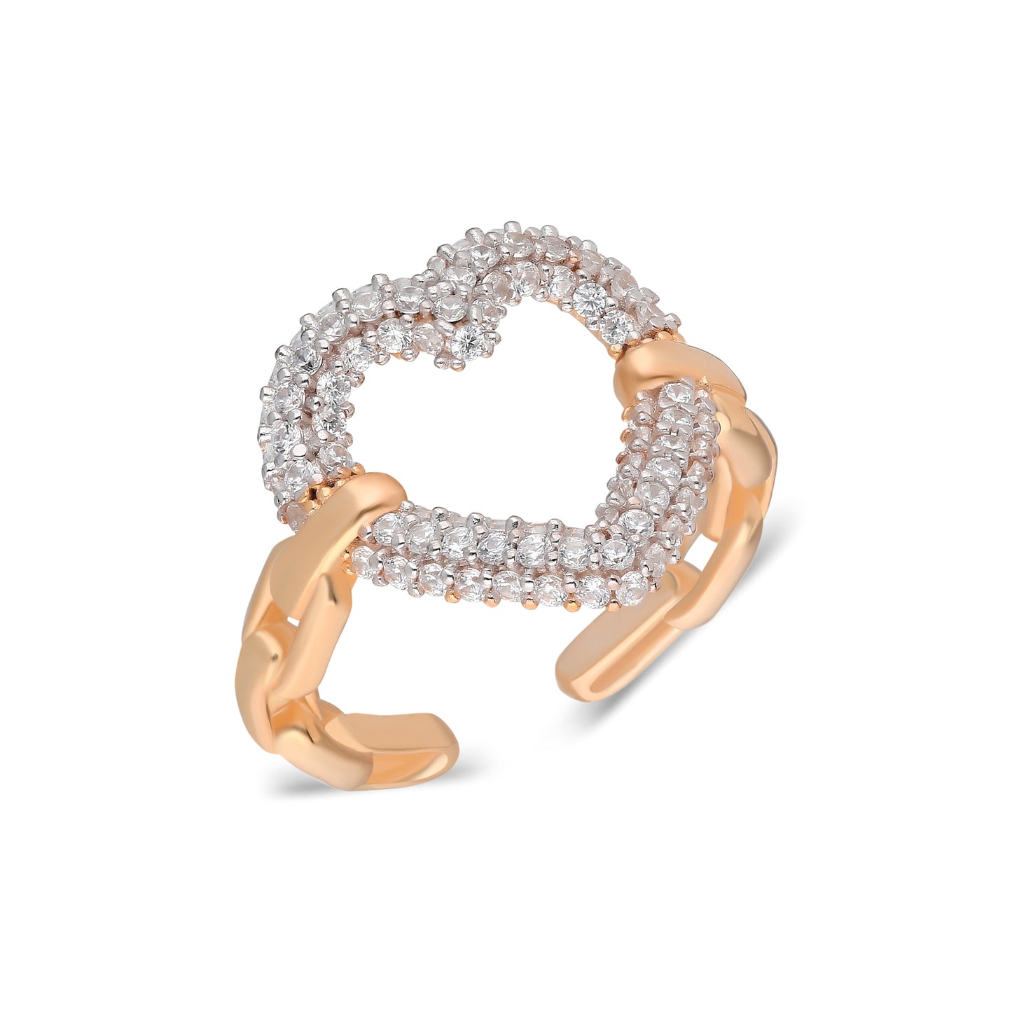 Rush Two Tone Heart Ring