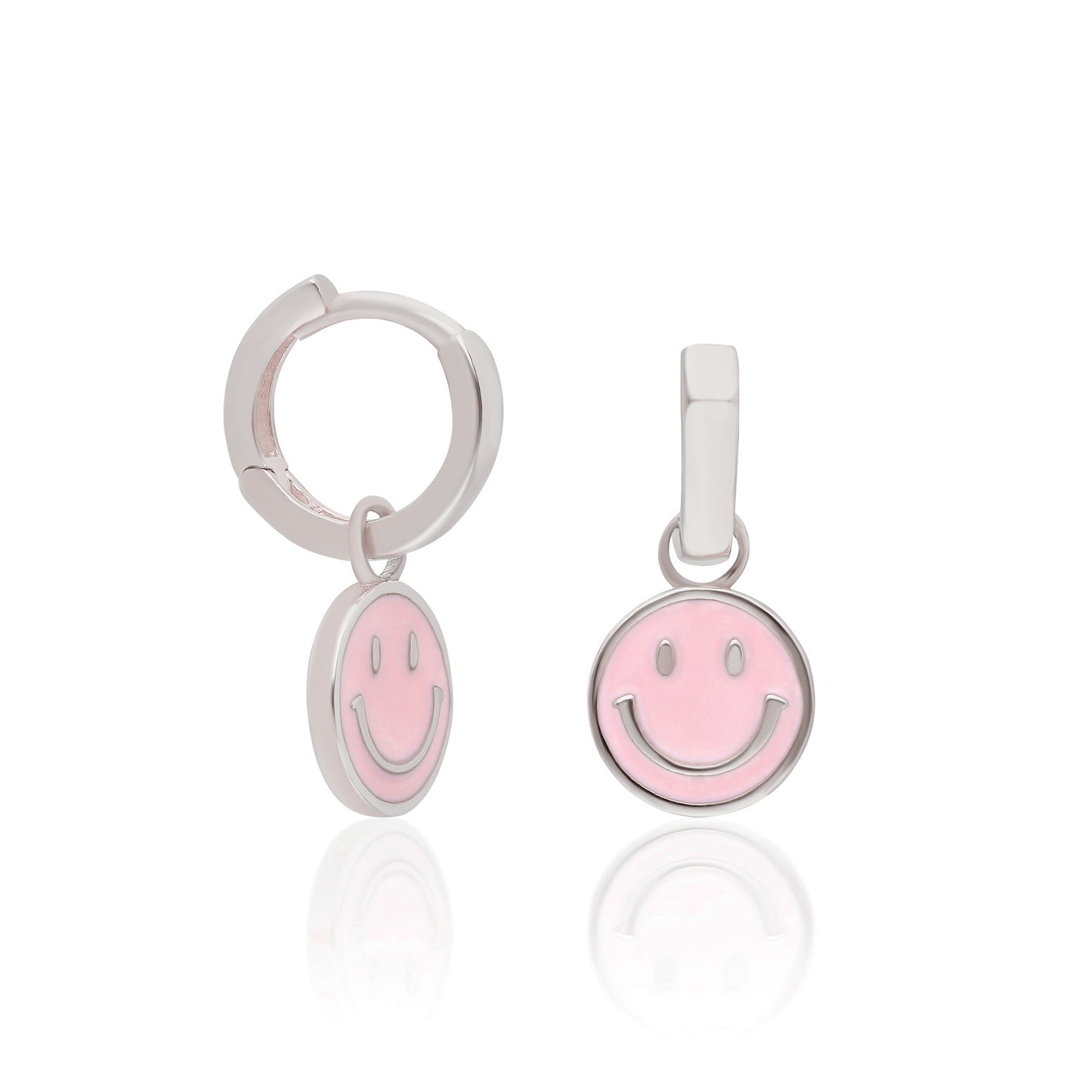 Smile Pink Enamel Earring