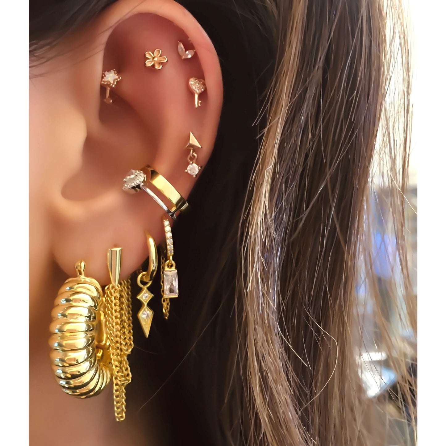 Terry Curb Chain Earring