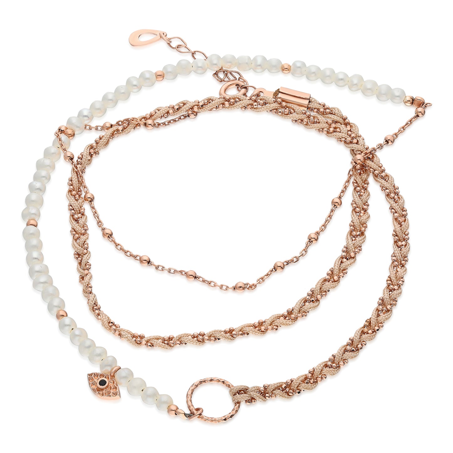 Toscana Pearl Triple Strand Anklet