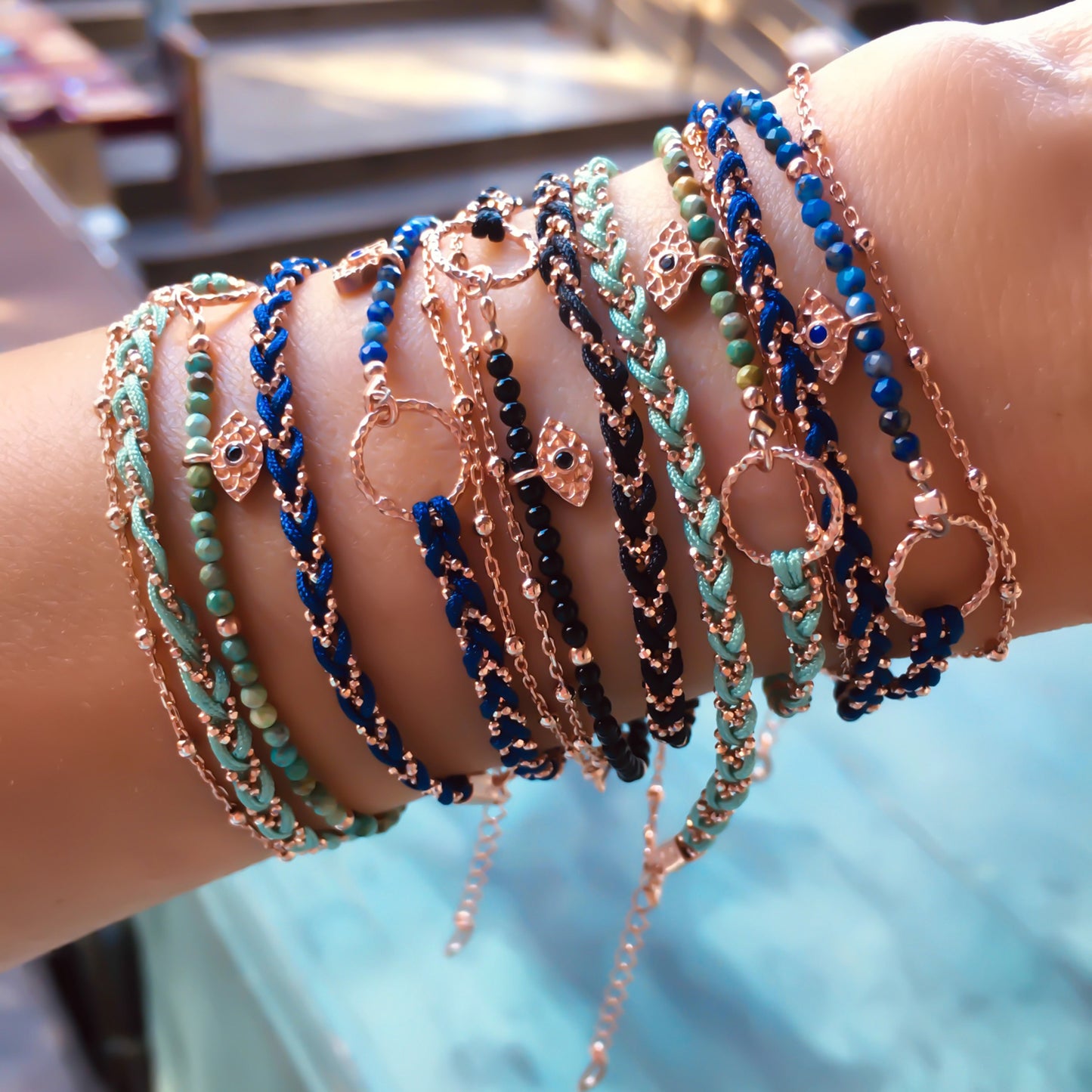 Toscana Triple Strand Dark Blue Bracelet